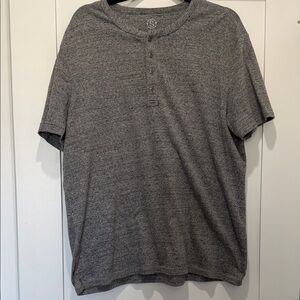 Men's Short Sleeve Henley Tee - Gray
